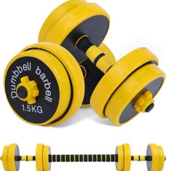 dumbbell and barbell set